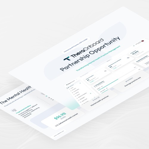Clean, minimal slides deck for a Mental Health platform