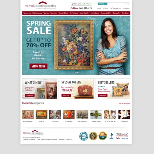 Help homedecortapestries.com with a new website design