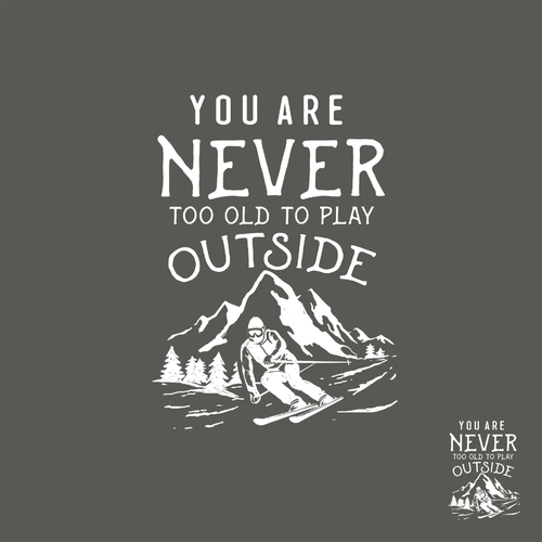 Skiing design illustration for t-shirt