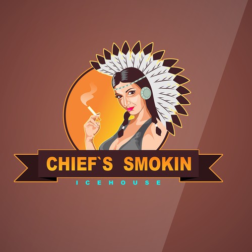 Create the next logo for Chief's Smokin Icehouse