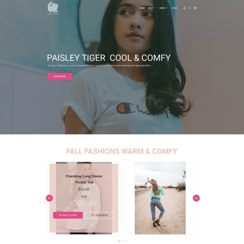 Paisley Tiger Landing Page