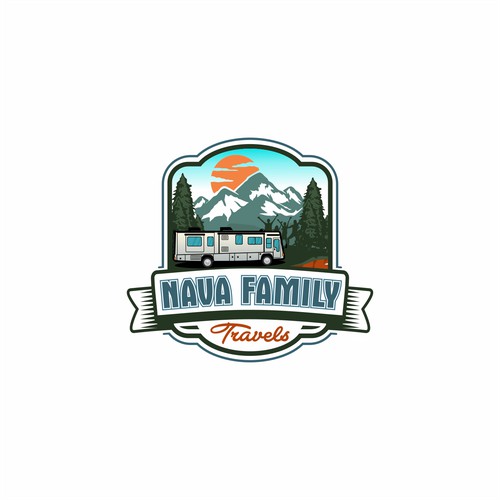 vintage logo for nava family travels