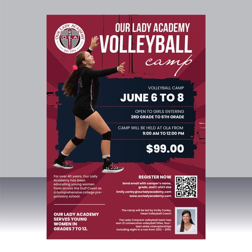 Flyer design for a Volleyball camp flyer contest
