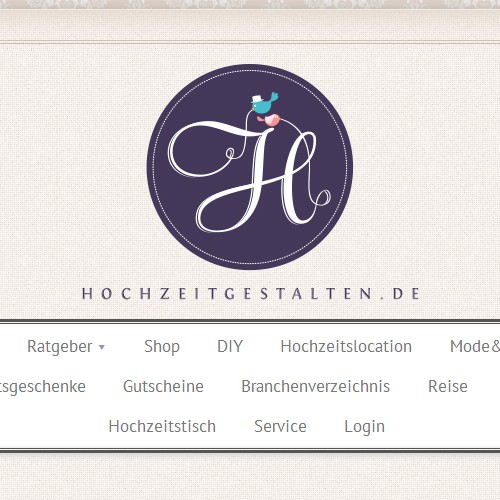 Ein Logo für eine Hochzeitswebseite
