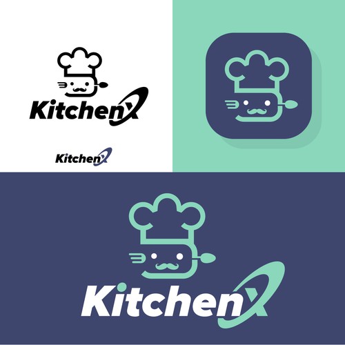 KitchenX Restaurant Logo Design