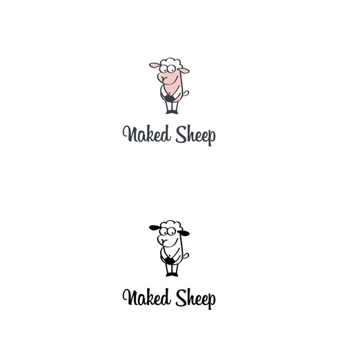 Naked Sheep in Comic Style