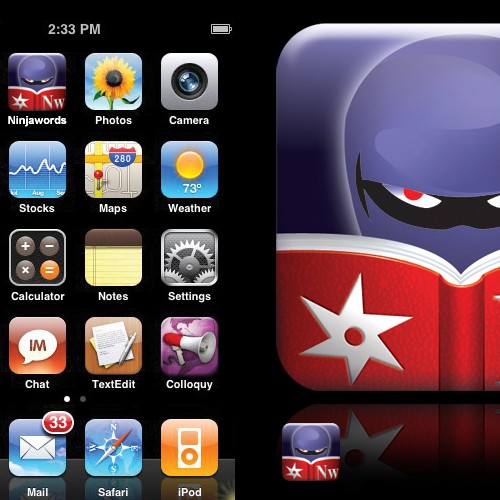 Icon for the Ninjawords iPhone app