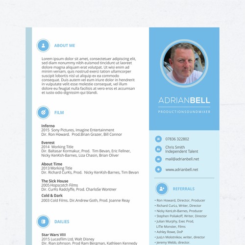 Resume Design for Adrian Bell