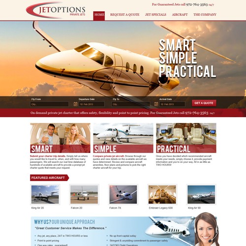 Web Design for Private Jet Company