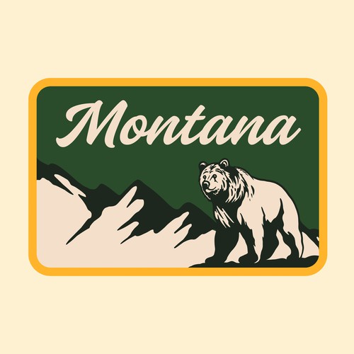 Montana Bear Vintage Badge Design