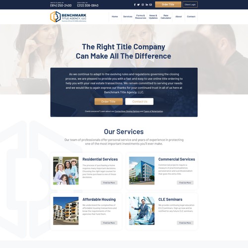 a website redesign for Benchmark Title Agency