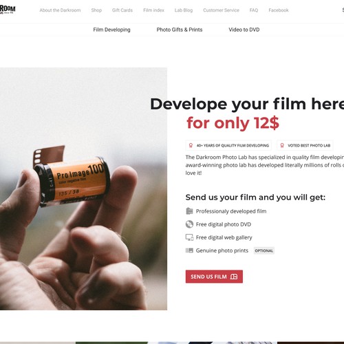 Web design for Film Developing Company