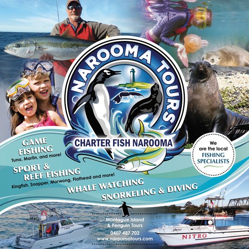 Sign for Narooma Tours and Charter Fish Narooma