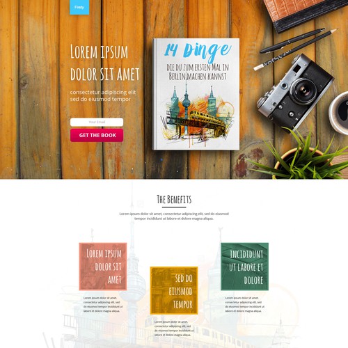 Landing page for a Book