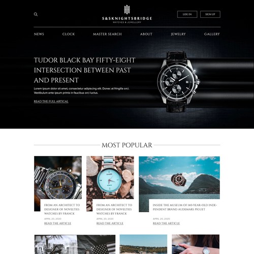 Existing website for luxury watches and jewelries