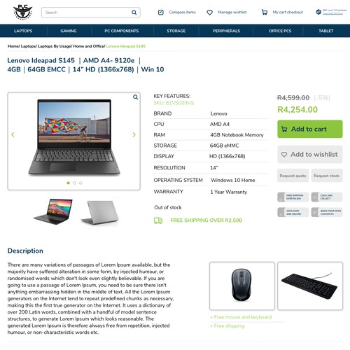 Product page