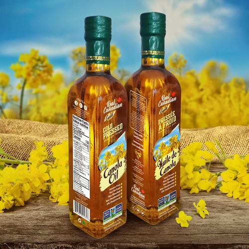 Design for Canadian canola oil bottles.