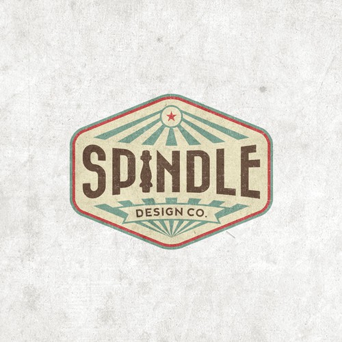 Vintage/retro logo for Spindle Design Co. - eclectic interior design firm in Austin, TX