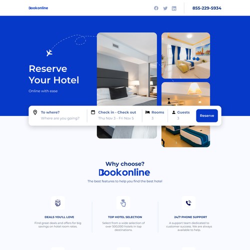 Hotel booking web app home page