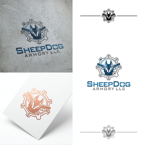 simple and modern logo for SheepDog Armory