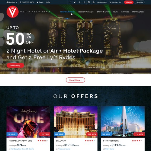 Modern Design for Las Vegas Travel Industry Website 