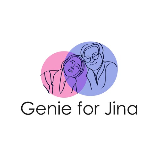 Design a brand identity and logo of Genie and his wife Jina