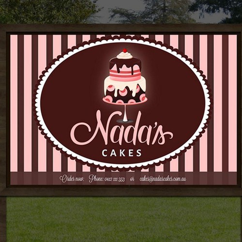 create a super stand out and 'original' lawn sign for a custom cake artist