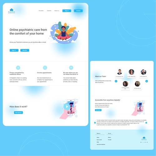 Landing page for a medical website