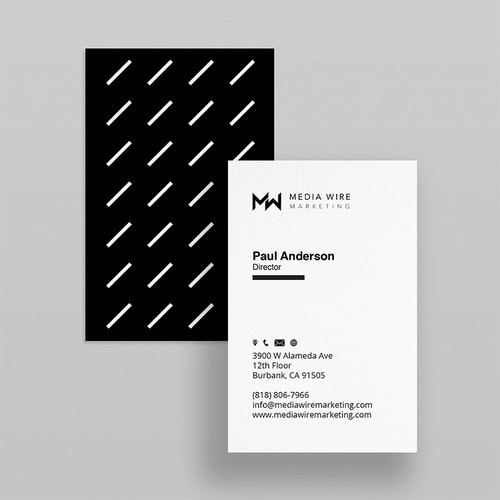 Business card for Media Wire Marketing