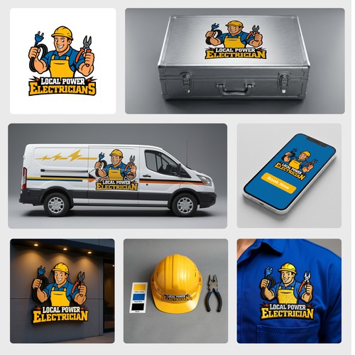 local power electrician logo mockup