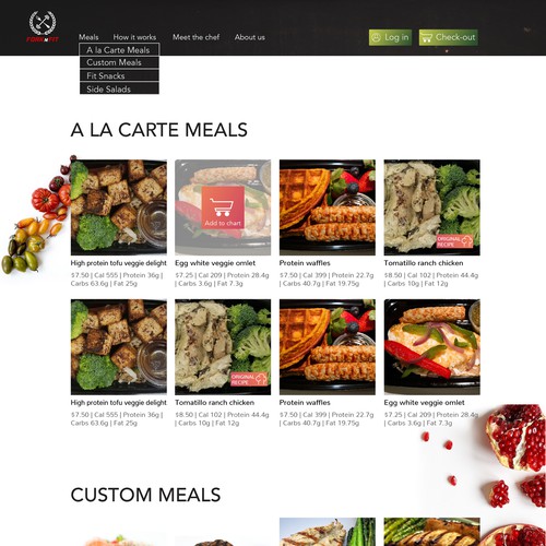 Website redesign for meal delivery company