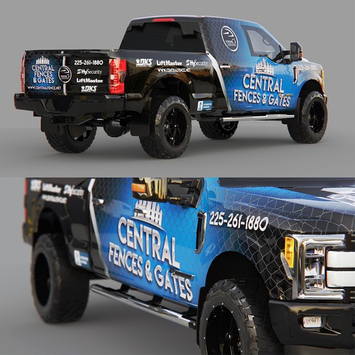 Central Fences & Gates Ford F250 full wrap design