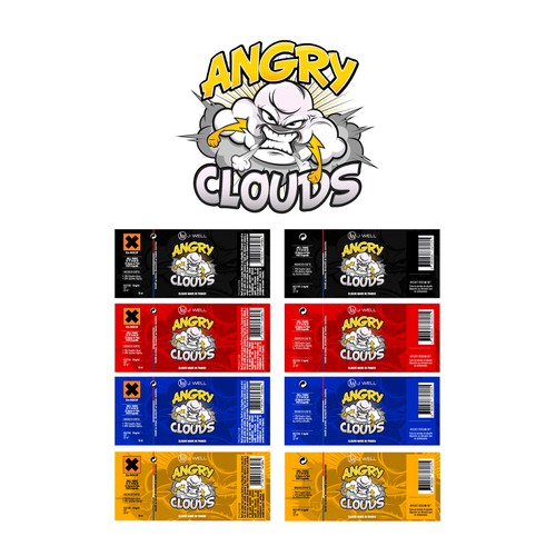 Create the New Eliquid Sticker " ANGRY CLOUDS "