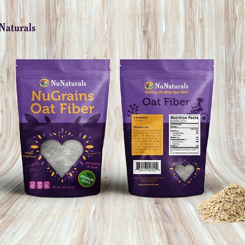 Create a beautiful stand up pouch for a very unique product: Oat Fiber *will be in stores nationwide