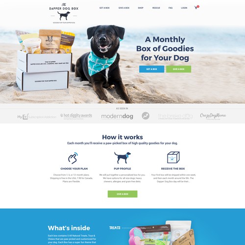 Flat & Clean Website for a Pet Subscription Company