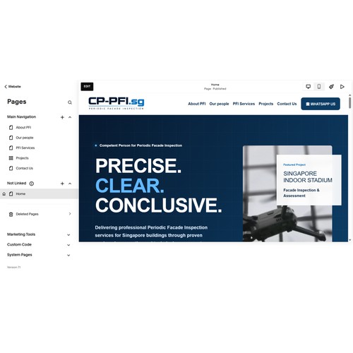 web development and optimization CP-PFI.sg
