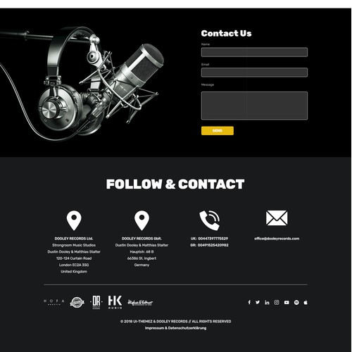 London based sudio's website design