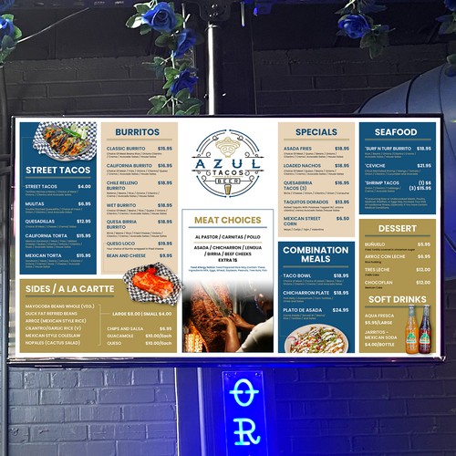 Azul Tacos and Beer Menu Redesign