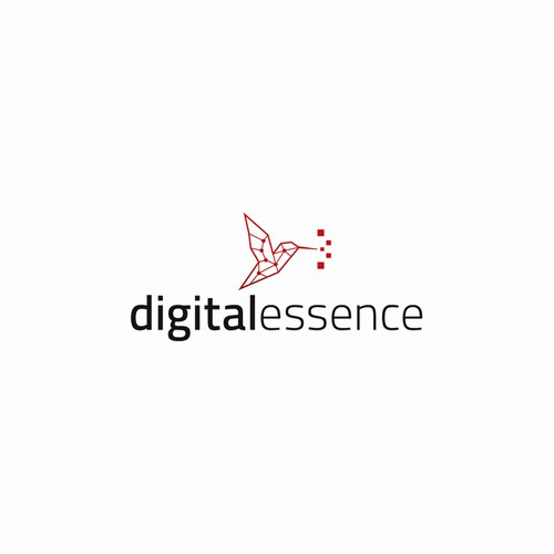 Modern, geometric logo for digital essence