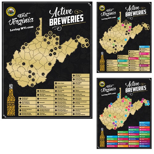 West Virginia Breveries Map