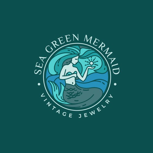 Mermaid Logo for a Vintage Jewelry Store