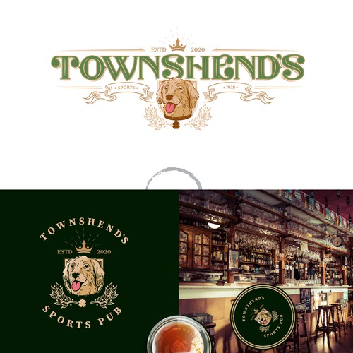 Modern vintage-style logo for a pub