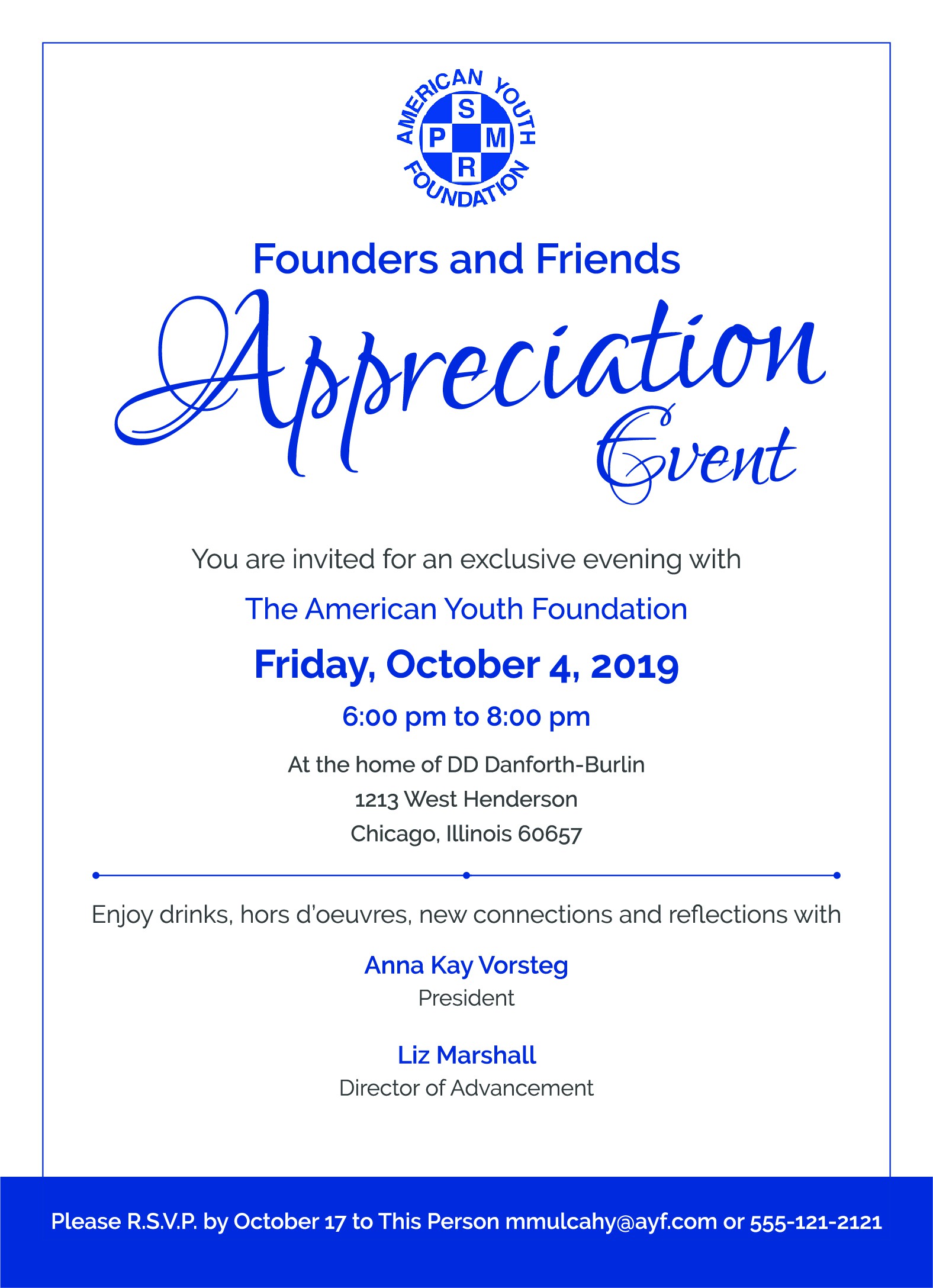 Invitations to donor event