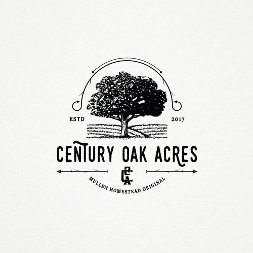 Hand drawn tree concept for Century Oak Acres