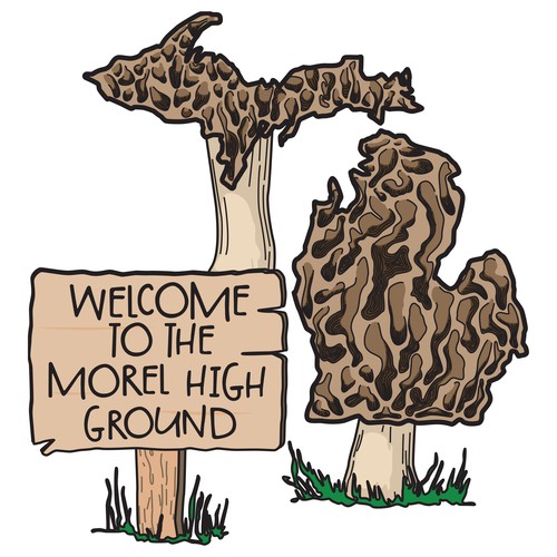 Michigan Morel Mushroom T-Shirt Design