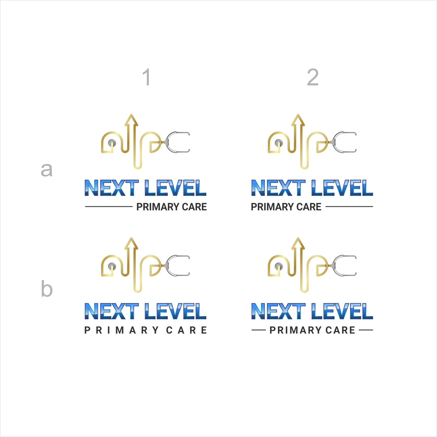 Create a logo that sets the tone of excellence for Next Level Primary Care