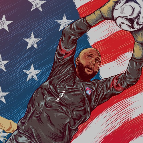 Illustration of USA Goalkeeper Tim Howard for World Cup