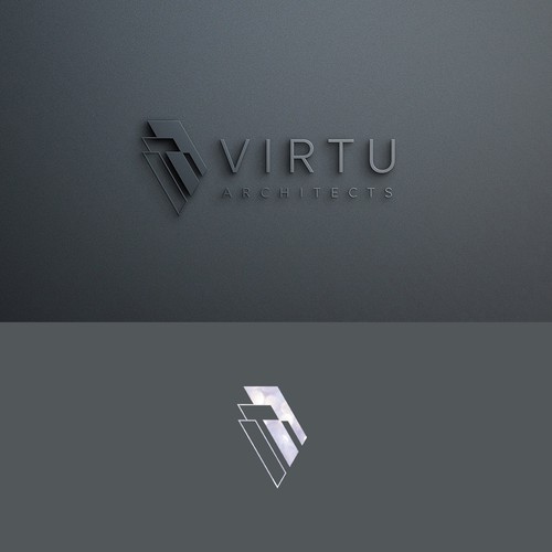 Architectural + V letter logo