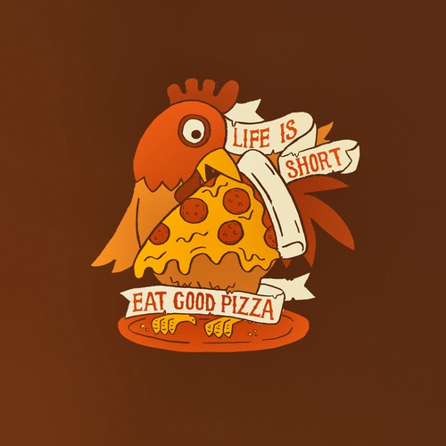 Farm-Themed Pizza Place T-Shirt Design