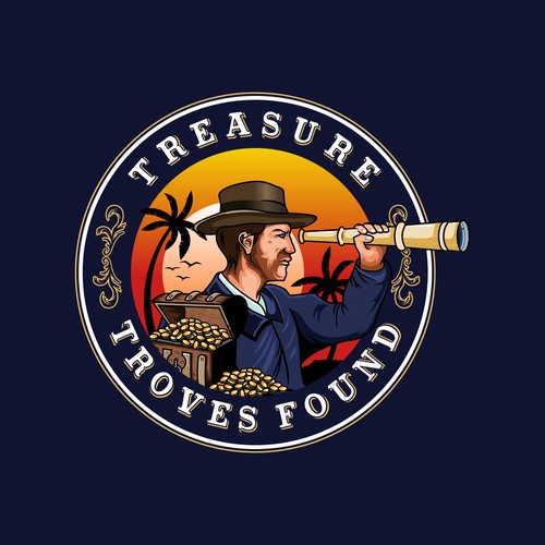 Adventure style spyglass logo for Treasure Troves Found website